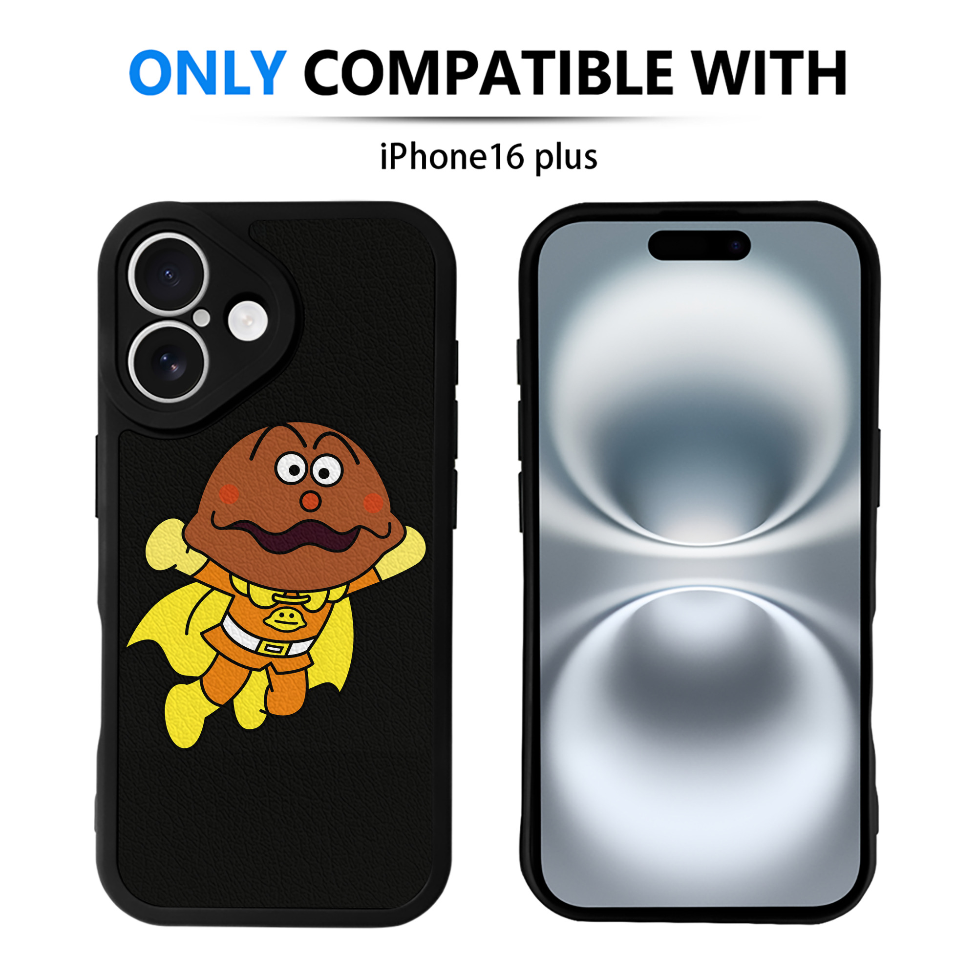 （画像用） アンパンマン Anpanman 【iPhone 16シリーズ対応】シリコンスマホケース（レザー調） 材質：シリコン